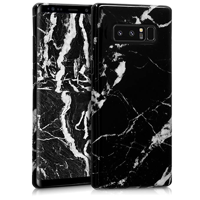 kwmobile TPU Silicone Case for Samsung Galaxy Note 8 DUOS - Soft Flexible Shock Absorbent Protective Phone Cover - Black/White