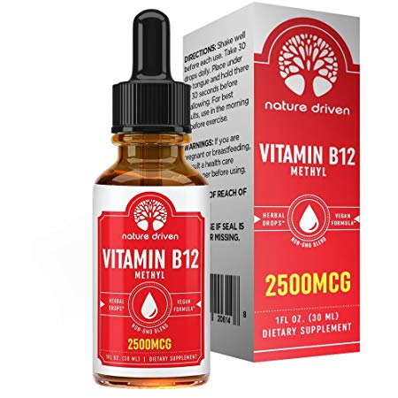 Vitamin B-12 Drops (2 FL OZ) :: Enhanced Complex for Energy:: Promotes Immune Health :: Encourages Healthy Mental Activity :: 30 Day Supply :: Nature Driven