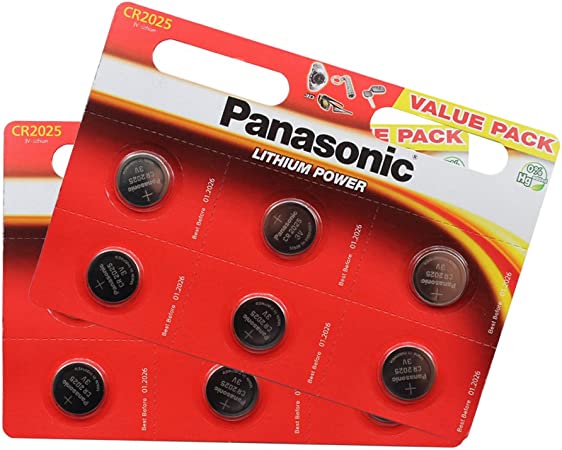 Panasonic CR2025 Lithium Button Cell Battery Blister Pack, 12