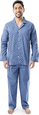 Fruit of the Loom Men's Long Sleeve Broadcloth Pajama Set