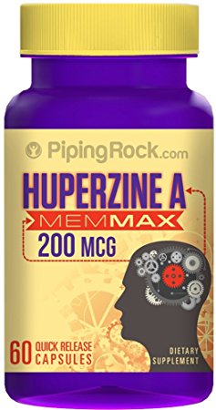 Piping Rock Huperzine A MEMMAX 200 mcg 60 Quick Release Capsules Dietary Supplement