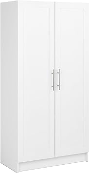 Prepac Elite Storage Accent Cabinet with Panel Doors, White Storage Cabinet, Bathroom Cabinet, Pantry Cabinet with 3 Shelves 16.5.5" D x 32" W x 65" H, WSCR-1001-1