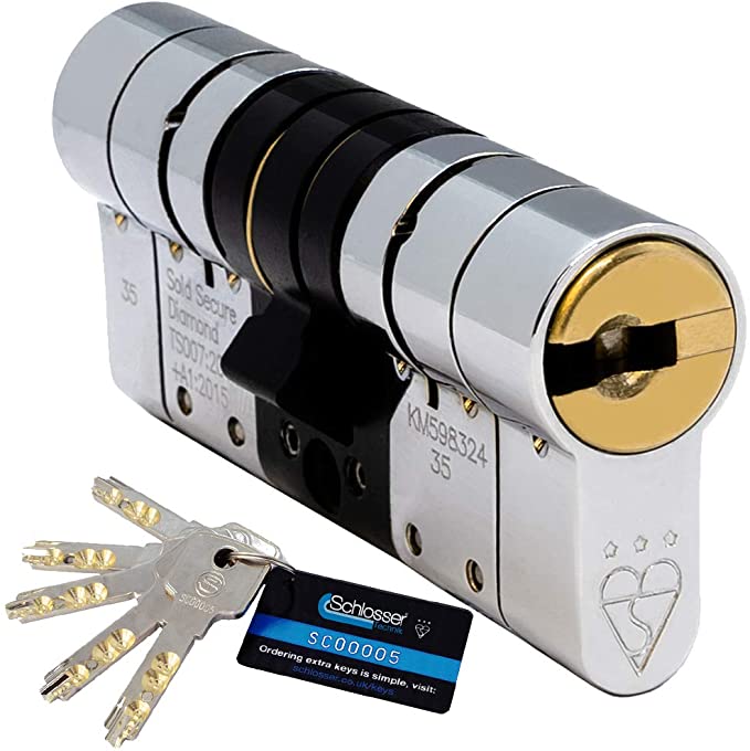 Schlosser Technik 3 Star High Security Euro Cylinder - TS007 - Sold Secure Diamond - 5 Keys - Secured by Design Police Approved (40/45)