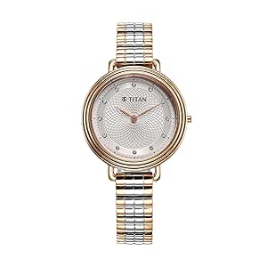 Titan Aura Quartz Analog Silver Dial Stainless Steel Strap Watch for Women-95244KM01