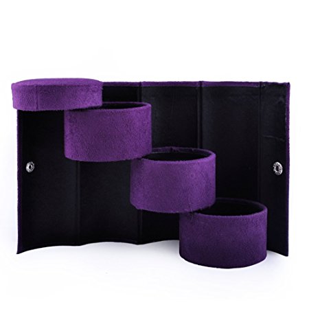 Aspire Cylindrical Jewelry Box / Jewelry Organizer for Travel - Purple, Gift Idea