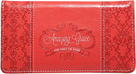 Soft Coral "Amazing Grace" Checkbook Cover