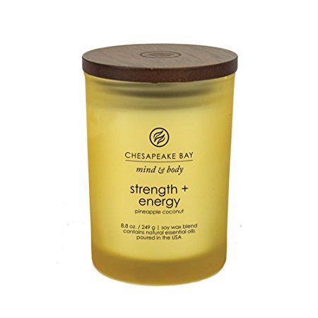 Chesapeake Bay Candle Mind & Body Medium Scented Candle, Strength   Energy (Pineapple Coconut)