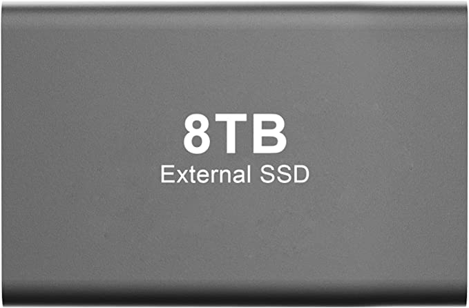 External SSD 8TB, 8TB Portable External Hard Drive - USB 3.1 External Solid State Drive Compatible with XS Windows for PC Laptop