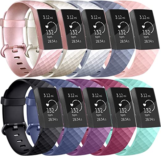 Vancle Bands Compatible with Fitbit Charge 4 / Charge 3 / Charge 3 SE Bands, Classic Soft Replacement Wristband Sport Strap for Fitbit Charge 4 and Charge 3 Charge 3 SE Fitness Activity Tracker Women Men Small Large