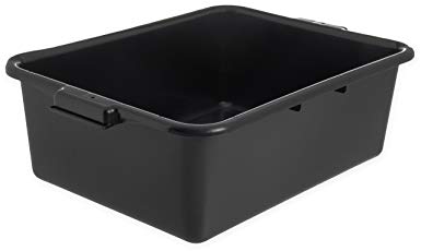 Carlisle N4401103 Comfort Curve Ergonomic Wash Basin Tote Box, 7" Deep, Black