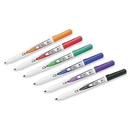 659511 Quartet Non-Toxic Low-Odor Dry Erase Markers - Fine Marker Point Type - Assorted Ink - Assorted Barrel - 6 / Set