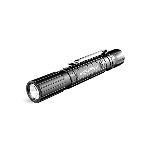 INFRAY Pocket - Sized Pen Light, Zoomable LED Flash light with an 80,000H lifespan and High Output Lumen CREE XPE2 - R4 LED, 20% Longer Beam Distance, Water & Impact Resistant and Adjustable Focus