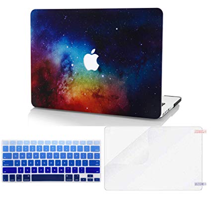 KEC Laptop Case for New MacBook Air 13" Retina (2019/2018, Touch ID) w/ Keyboard Cover   Screen Protector Plastic Hard Shell Case A1932 3 in 1 Bundle (Night Dream)