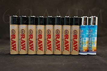 10 New Refillable Original Clipper Lighters 8 Raw & 2 Element Design