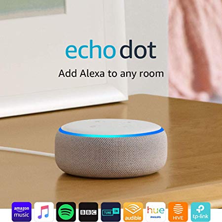 Certified Refurbished Echo Dot (3rd Gen) - Smart speaker with Alexa - Heather Grey Fabric