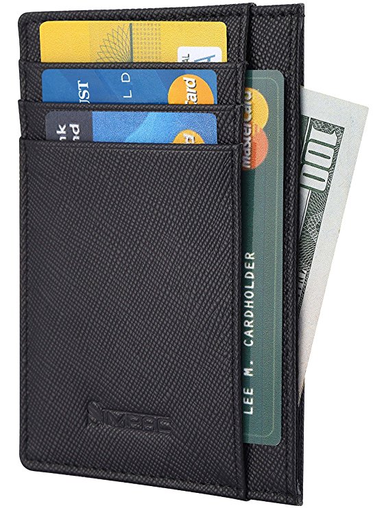 Simpac Slim Wallet RFID Front Pocket Wallet Minimalist Secure Thin Credit Card Holder