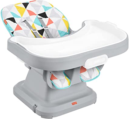 Fisher-Price SpaceSaver Simple Clean High Chair – Windmill, portable infant-to-toddler dining chair and booster seat with easy clean up features [Amazon Exclusive]