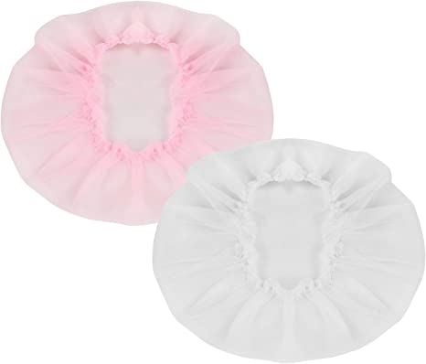 Bandwagon Womens Mesh Sleep Caps, Set of 2 Ruffle Sleeping Caps Hair Nets