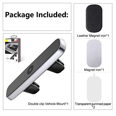 Magnetic Phone Holder for Car Air Vent, Drift Smartphone Car Air Vent Mount Holder for iPhone X, 8/8 Plus/7/7 Plus, Samsung Galaxy S8/S9 and More Cellphones & Mini Tablets (Silver)