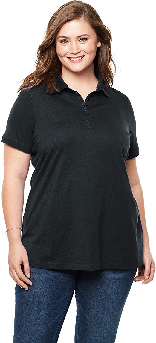 Woman Within Women's Plus Size Perfect Polo Shirt