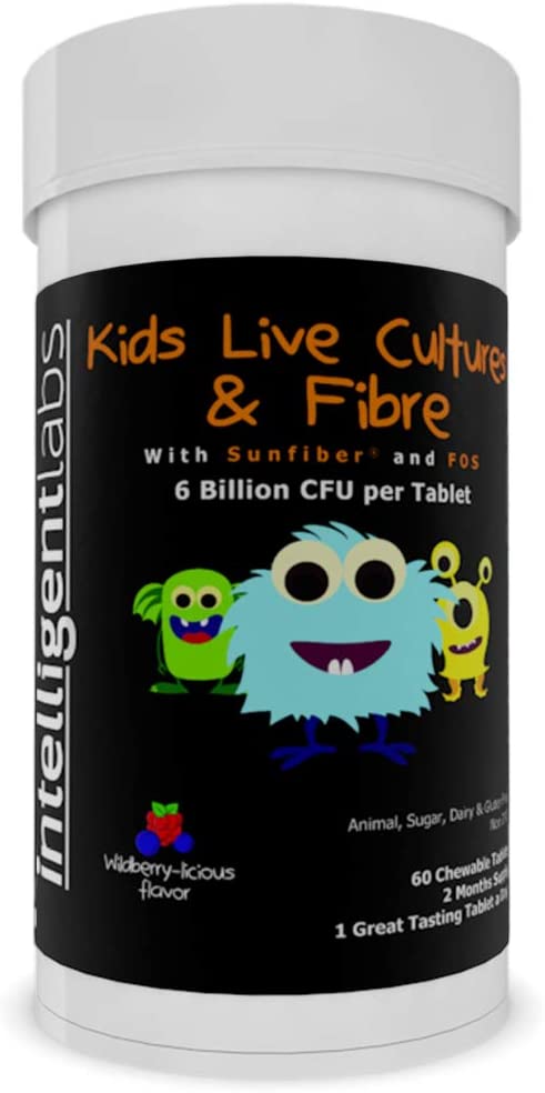 Intelligent Labs 6 Billion CFU Kids Live Cultures and Fiber with Sunfiber and FOS