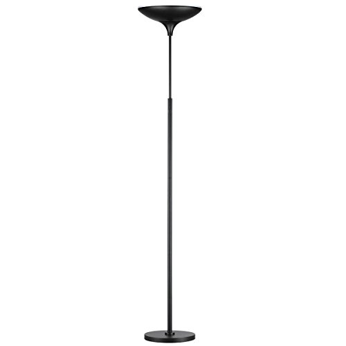 Globe Electric LED Floor Lamp Torchiere, Energy Star Certified, Dimmable Super Bright, 43W, 3000 Lumens, Black Satin Finish, 1x 43W Integrated LED, 12784