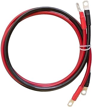 Renogy 2PC 5Ft. 4AWG Solar Power InverterBattery Cable, Black/red