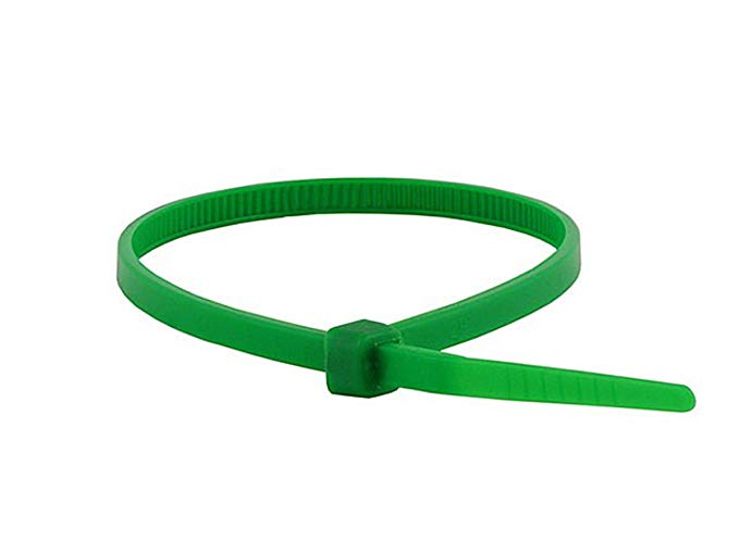 Monoprice Cable Tie 4 inch 18LBS, 100pcs/Pack - Green