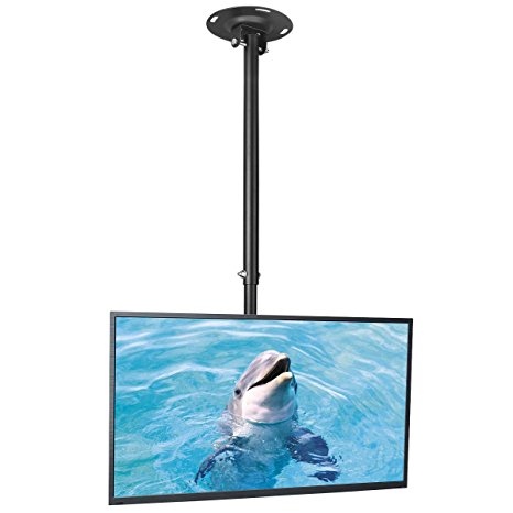 Suptek Ceiling TV Wall Mount Fits most 26-50" LCD LED Plasma Flat Panel Display with Max VESA 400x400mm Max Loaded up to 45kg Height Adjustable With Tilt and Swivel Motion MC4602