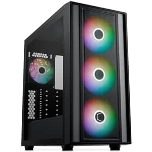 Cooler Master MB600 Computer Case - Black | Back Connected Motherboard Support | 420mm Radiator Support | 3X 140mm & 1 x 120mm ARGB Fans | Type C Connector | ARGB Fan HUB | Can Fit RTX 4090 GPU