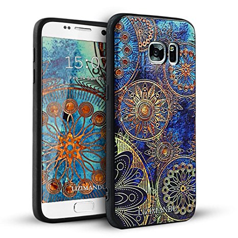 Samsung Galaxy S7 Case,Cheliz Soft TPU Textured Pattern Case For Samsung Galaxy S7(Blue Compass)