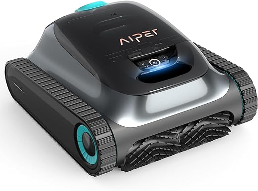 (2024 New) AIPER Scuba S1 Cordless Robotic Pool Cleaner, Wall Climbing Pool Robot Vacuum, WavePath Navigation 2.0 with Periodic Cleaning, Last 150 Minutes for In-ground Pools up to 1600 Sq.ft (Gray)