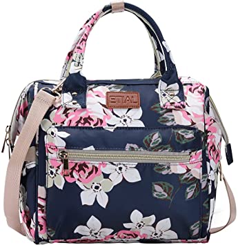 Insulated Lunch Bag Women,Water-resistant Cooler Bags Peony Lunch Box Lunch Tote with Removable Shoulder Strap,Wide Open Thermal Meal Prep Lunch Organizer Box for Girls Women Work Picnic Hiking, Peony
