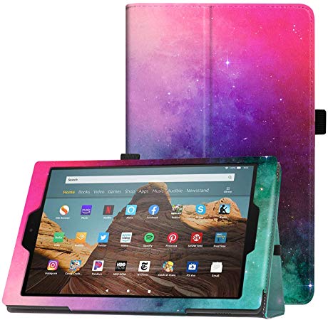 Famavala Folio Case Cover Compatible with 10.1" All-New Amazon Fire HD 10 Tablet (7th / 9th Generation, 2017/2019 Release) (Mintalxy)