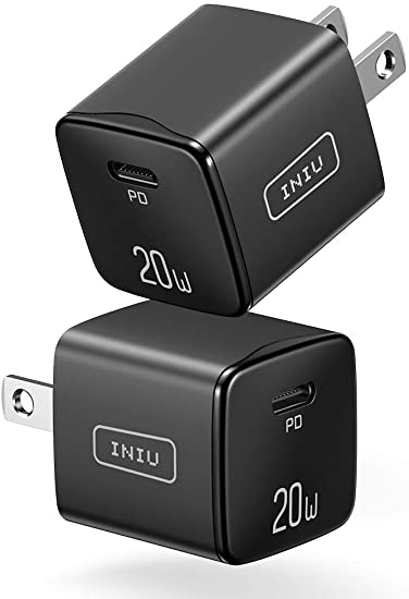 USB C Charger, [2 PACK] INIU 20W FAST Wall Charger for iPhone 12 Power Adapter Mini Type C Quick Charging Plug for iPhone 12 11 Mini Pro Max XS X XR Samsung Galaxy Google Pixel LG iPad Airpods Pro etc