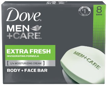 Dove Men Care Body and Face Bar, Extra Fresh 4 oz, 8 Bar