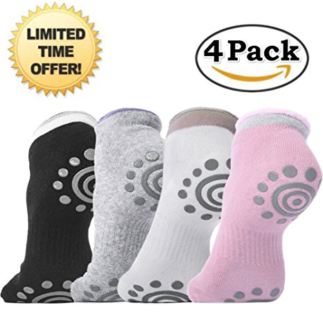 DubeeBaby Yoga Socks, Women’s Non Slip Anti-Skid Pilate Grip Socks(SUN SERIES)