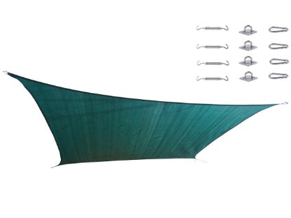 Cool Area Square Oversized 165 x 165 Durable Sun Shade Sail with Stainless Steel Hardware Kit UV Block Fabric Patio Sail Perfect for Outdoor Patio Garden Swimming Pool in Color Green furniture
