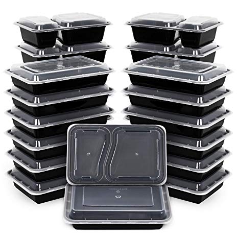 Kootek [26 Pack] Meal Prep Containers with Lids (30oz & 35oz), 2 & 1 Compartment Food Storage Sets BPA Free Lunch Case Durable Stackable Bento Boxes, Microwaveable, Dishwasher and Freezer Safe