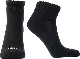 Doctor's Choice Diabetic Non-Binding Active Socks, Men's Quarter Length Cushioned Performance Sock with Seamless Toe