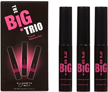 It's So BIG Volumizing Mascara (Black) by Elizabeth Mott (3 Pack - Travel Sample Size) - 4ml x 3