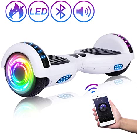 SISIGAD Bluetooth Hoverboard, 6.5" Two-Wheel Self Balancing Hoverboard w/Bluetooth Speaker - Pure Color Series