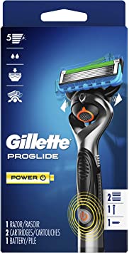 Gillette ProGlide Power Mens Razor Handle 2 Blade Refill 1 Battery