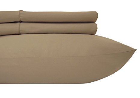 Royal's Solid Taupe 800-Thread-Count 4pc California-King Bed Sheet Set 100-Percent Cotton, Sateen Solid, Deep Pocket