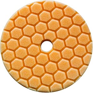 Chemical Guys BUFX112HEX5 Hex-Logic Quantum Medium-Heavy Cutting Pad, Orange (5.5 Inch Fits 5 Inch Backing Plate)