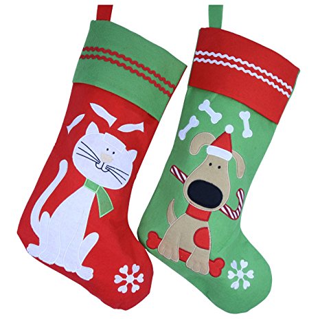 Wewill Lovely Embroidered Pets Pattern Christmas Stockings Dog or Cat 16-Inch Length (Dog)