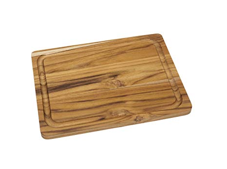 Lipper International 7215 Teak Wood Edge Grain Kitchen Cutting and Serving Board, Small, 12" x 9" x 5/8"