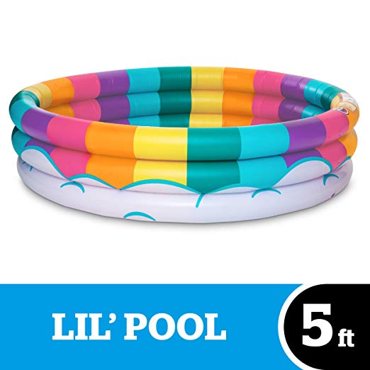 BigMouth Inc. Inflatable Kiddie Pool, Durable Plastic Baby Pool (Rainbow)