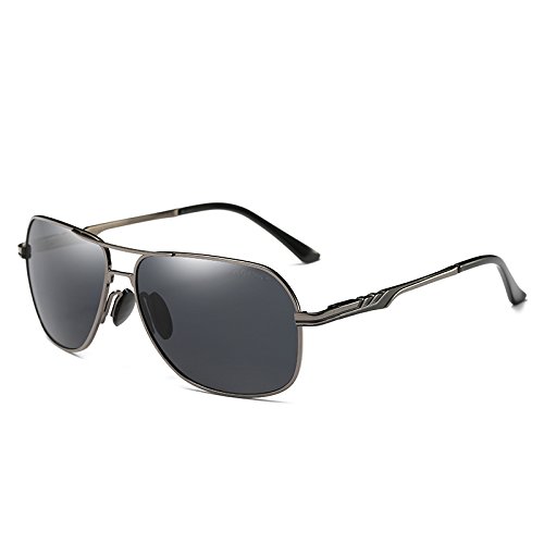 Avinee Military Style Rectangular Aviator Sunglasses Polarized for Men with SunGlasses Case - UV 400