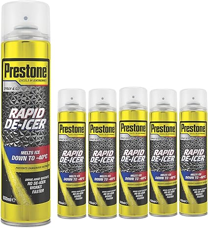 Prestone Rapid De-Icer Spray For Windscreen -40ᵒC Multipack 6 Pack